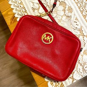 Micheal Kors Red Cross Body Bag